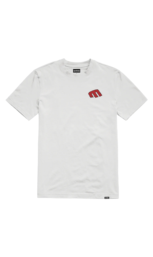 Etnies Rebel E Men's T-Shirt - White/Red - Casual Streetwear for Skateboarding & Everyday Wear