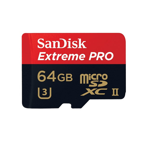 SanDisk Extreme Pro MicroSD Card 64GB/128GB - U3, UHS-II, 275MB/s Read, 100MB/s Write - Includes SD Adapter - Perfect for 4K Video, Action Cameras & Drones