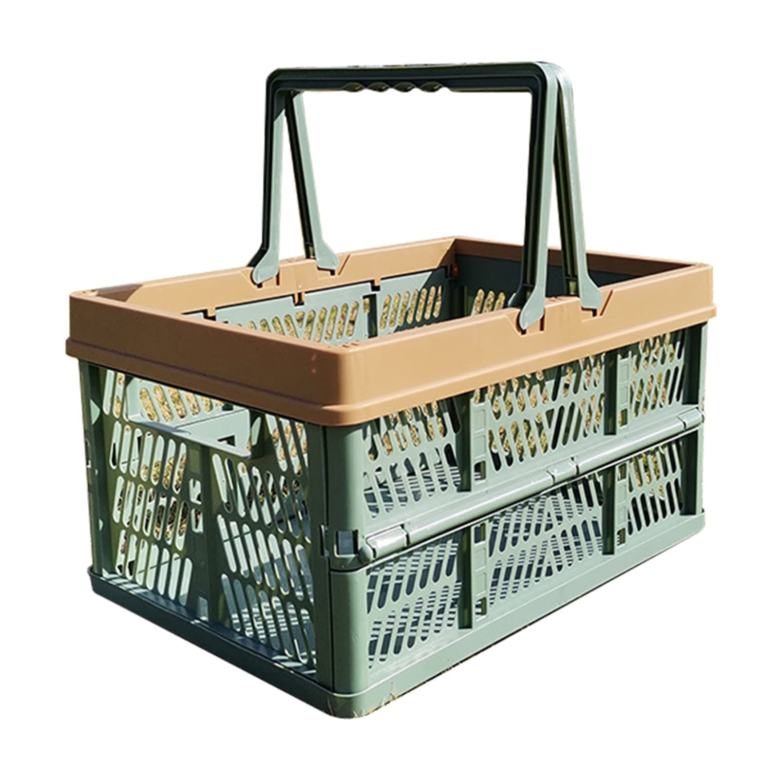 Kasituny Foldable Kitchen Storage Basket - Space-Saving Vegetable Organizer with Comfortable Handle for Home & Grocery Shopping | Durable Home Organization Solution for Pantry, Supermarket & Farmers Market