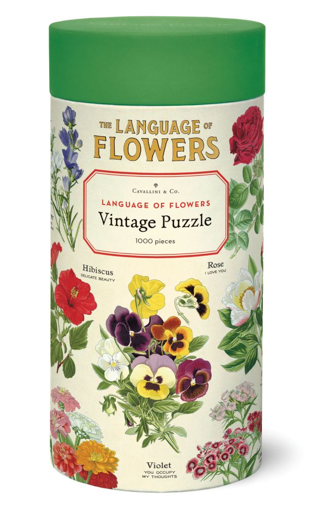 Vintage Cavallini 1000-Piece Jigsaw Puzzle - Language of Flowers | Beautiful Floral Art Puzzle for Adults & Teens | Perfect for Relaxation, Home Decor & Gift Giving