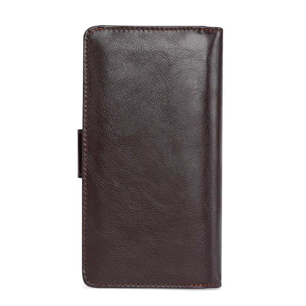 Men's Leather Trifold Wallet with RFID Blocking & Multiple Card Slots - Slim Design for Everyday Carry, Travel & Business Use