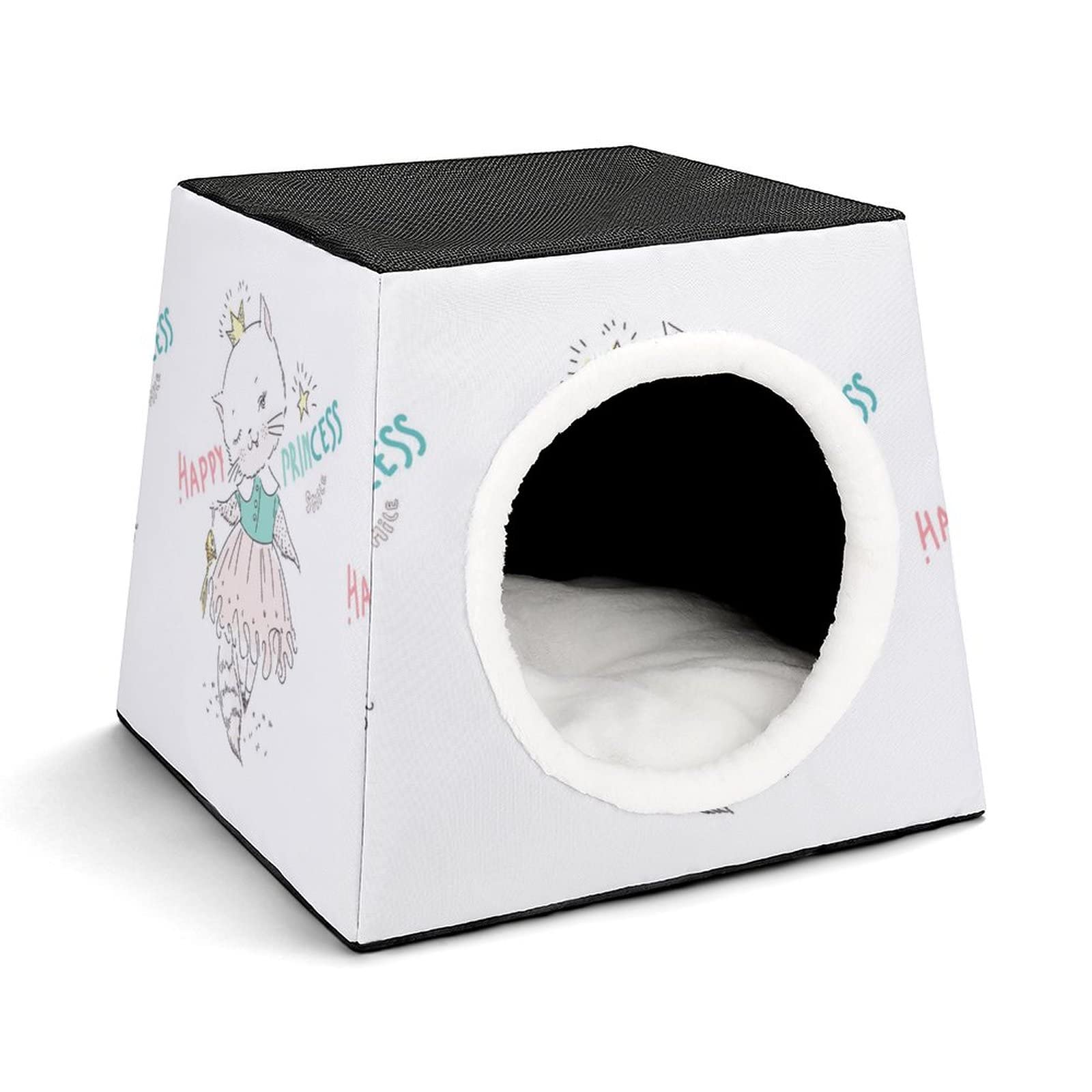 3-in-1 Foldable Cat House with Removable Cushion - Convertible Cat Bed, Sofa & Scratching Toy for Indoor Cats - Cozy Shelter for Happy Princess Cats - Perfect for Living Rooms, Bedrooms & Pet Spaces