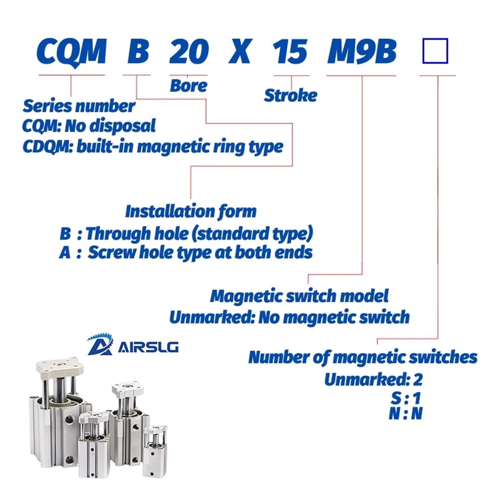 SMC CQMB Series Compact Thin Cylinder with Magnet - Double Acting Guide Rod - CQMB12-5, CQMB16-10, CQMB20 (30mm Stroke) | Ideal for Automation Equipment, Robotics & Industrial Machinery
