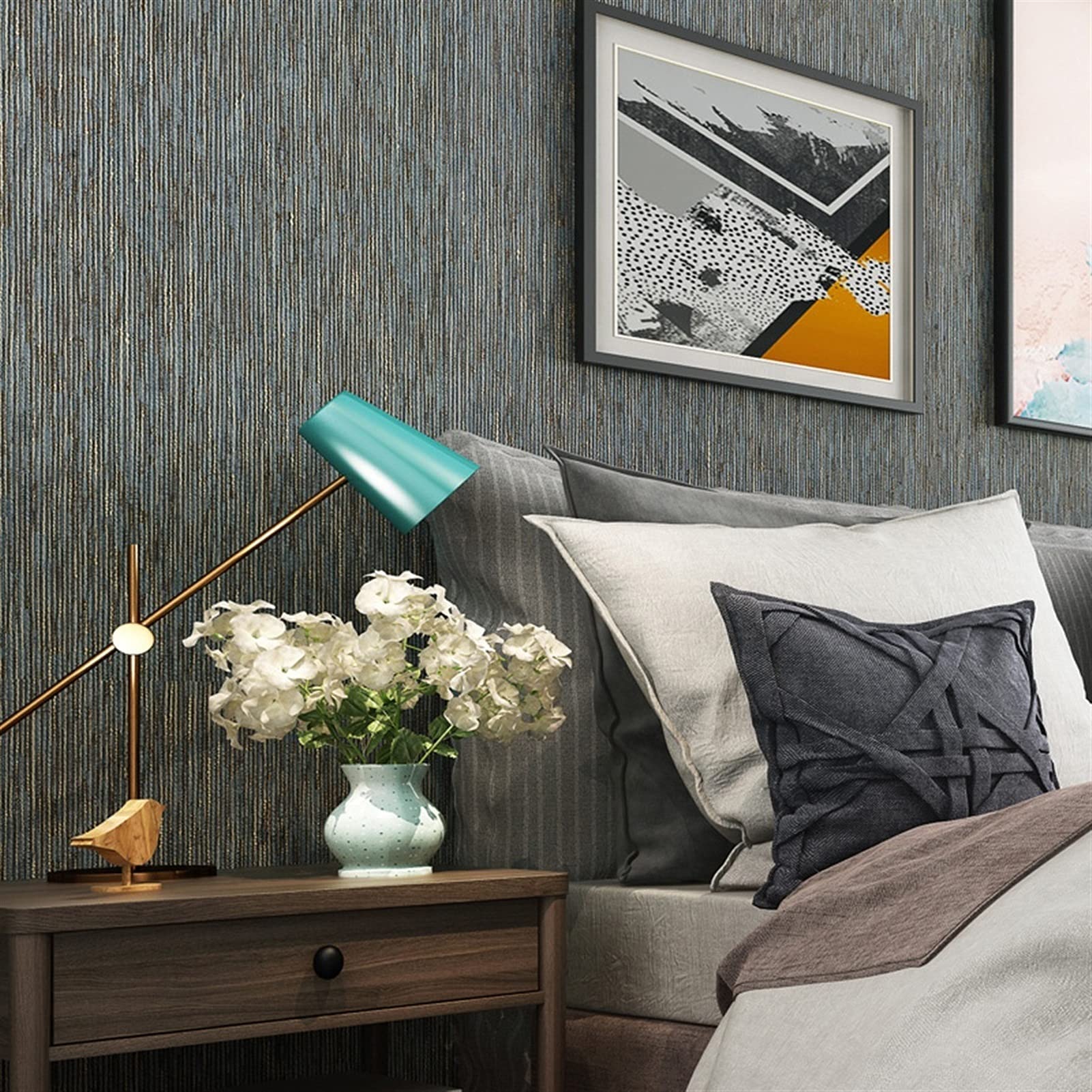 Modern Minimalist Thick 3D Pinstripe Wallpaper - Seamless Peel & Stick for Bedroom, Living Room, Study, Restaurant, Hotel Decor | Waterproof & Easy to Install
