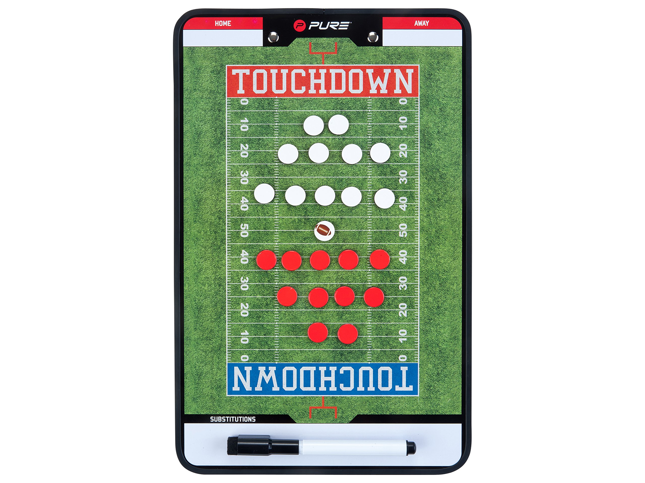 Pure2Improve Double-Sided Magnetic Football Dry-Erase Coaching Board - Perfect for Playbook Strategies, Team Training & Game Planning