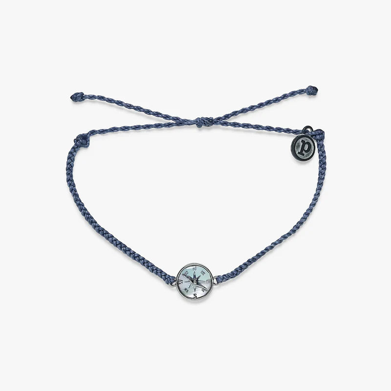 Columbia Blue MOP Compass Silver Bracelet for Women - Elegant Nautical Jewelry for Travel, Gift & Everyday Wear