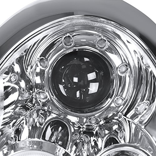 Chrome Clear Halo Projector Headlights Compatible with 2001-2005 Mini Cooper - High Performance LED Lights for Night Driving & Custom Car Upgrades