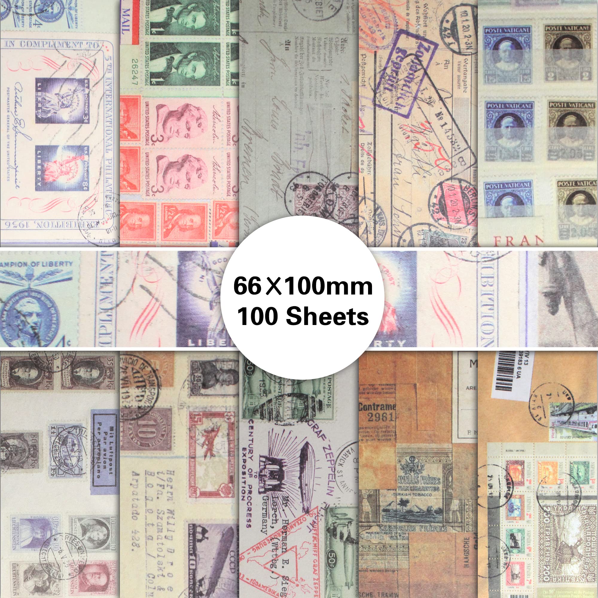 100 Sheets Vintage Scrapbook Paper - Mini Antique DIY Craft Paper for Journaling, Scrapbooking, Writing & Drawing - Aesthetic Decorative Old Retro Style Paper - Perfect for Bullet Journals, Memory Books, Card Making and Gift Wrapping
