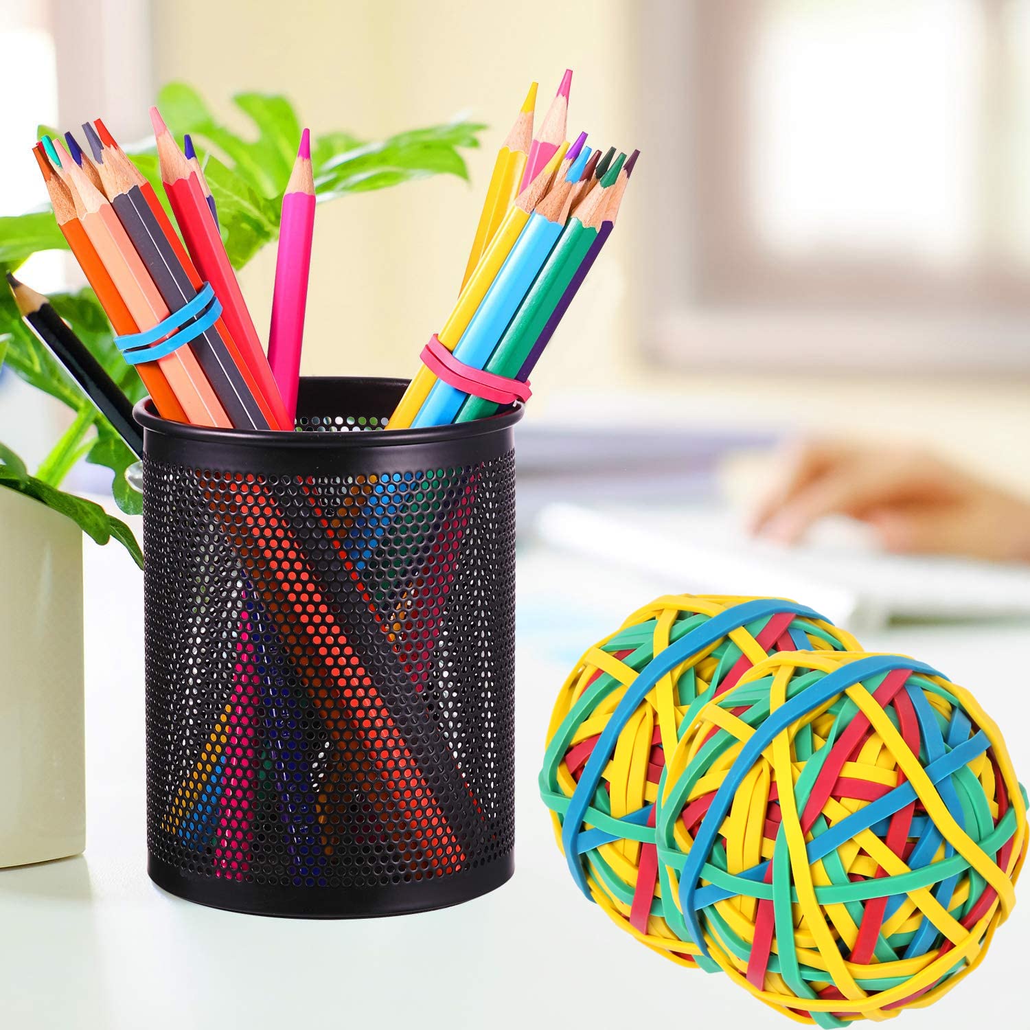 AMUU 2-Pack Rubber Band Ball Set - 300pcs Multicolor #33 Elastic Bands for Office, School & Home | Strong Stretchable Loops for Organizing, Crafting & DIY Projects