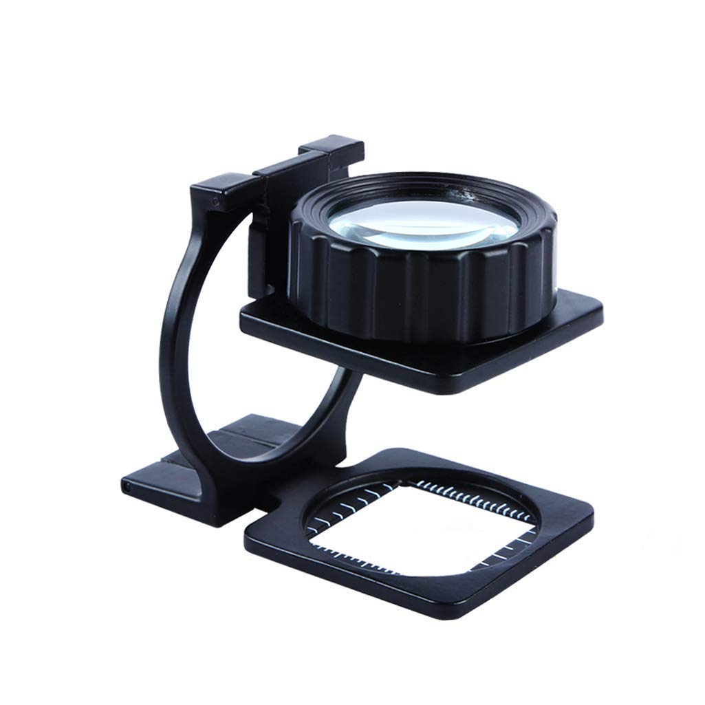 20X HD Optical Glass Magnifier - Full Metal Frame Folding Reading Magnifying Glass for Books, Photos, Stamps & Jewelry Inspection - High Definition Lens for Seniors & Hobbyists