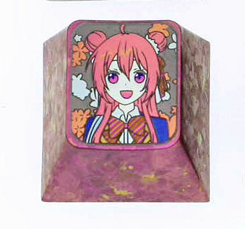 Custom 1U Titanium Alloy Keycaps - Hand-Carved Anime Art Design (Matsuzaka Satou & Akurajima Mai) - Durable Metal Decorative Keycaps for Mechanical Keyboards - Perfect for Gaming, Typing & Collectors
