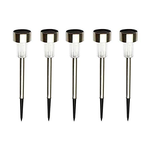 Ubersweet® 5-Pack Solar LED Lawn Lights - Waterproof Outdoor Landscape Spotlights for Garden, Pathway, Yard, and Patio Decoration | Energy-Efficient Solar Panel Spike Lights for Nighttime Illumination