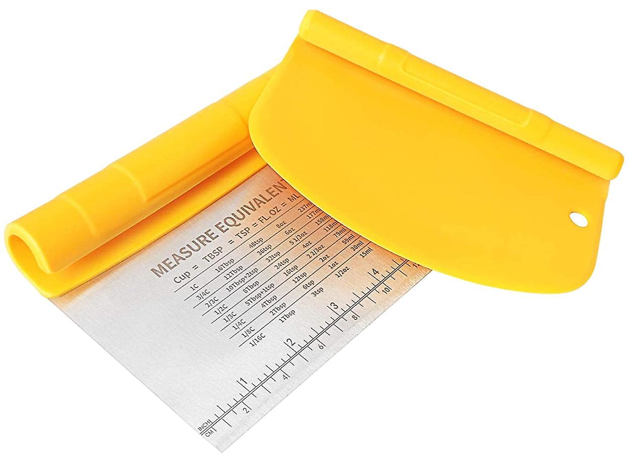 Stainless Steel Dough Scraper - 6 Inch Pastry Cutter & Bench Scraper for Baking Bread, Cookies, Pizza Dough - Professional Kitchen Tool for Bakers & Home Chefs
