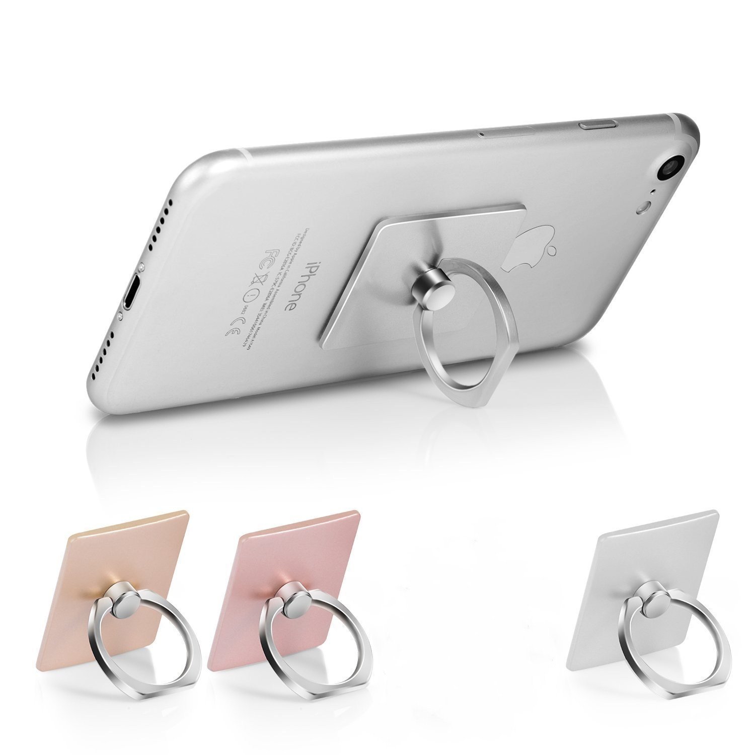 3-Pack 360° Rotating Phone Ring Stand Holder with Finger Grip - Universal Smartphone Kickstand for Hands-Free Viewing, Perfect for Watching Videos, Video Calls & Selfies