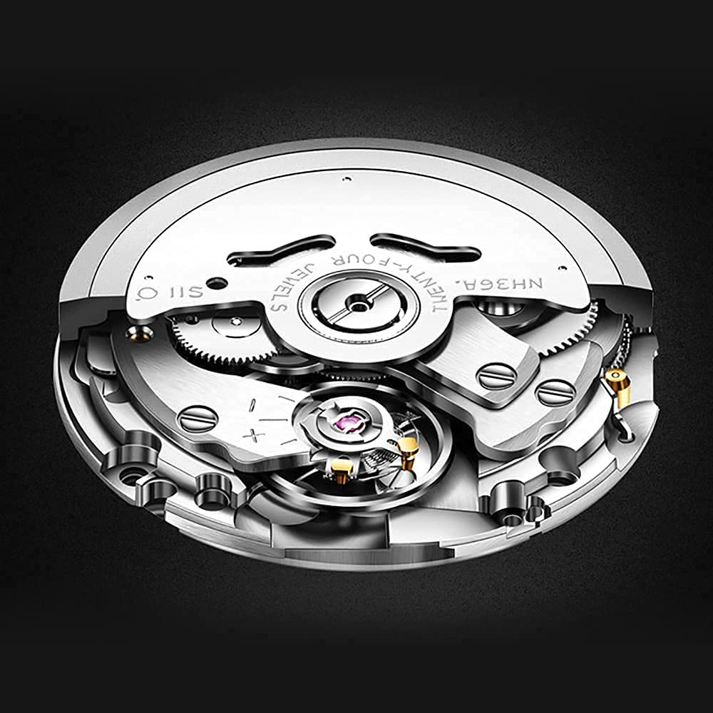 BERNY Men's Automatic Self-Winding Mechanical Watch - 20ATM Waterproof, Sapphire Crystal Glass, Super Luminous, Oversized Dial (No Battery Needed) - Perfect for Business, Diving & Outdoor Activities