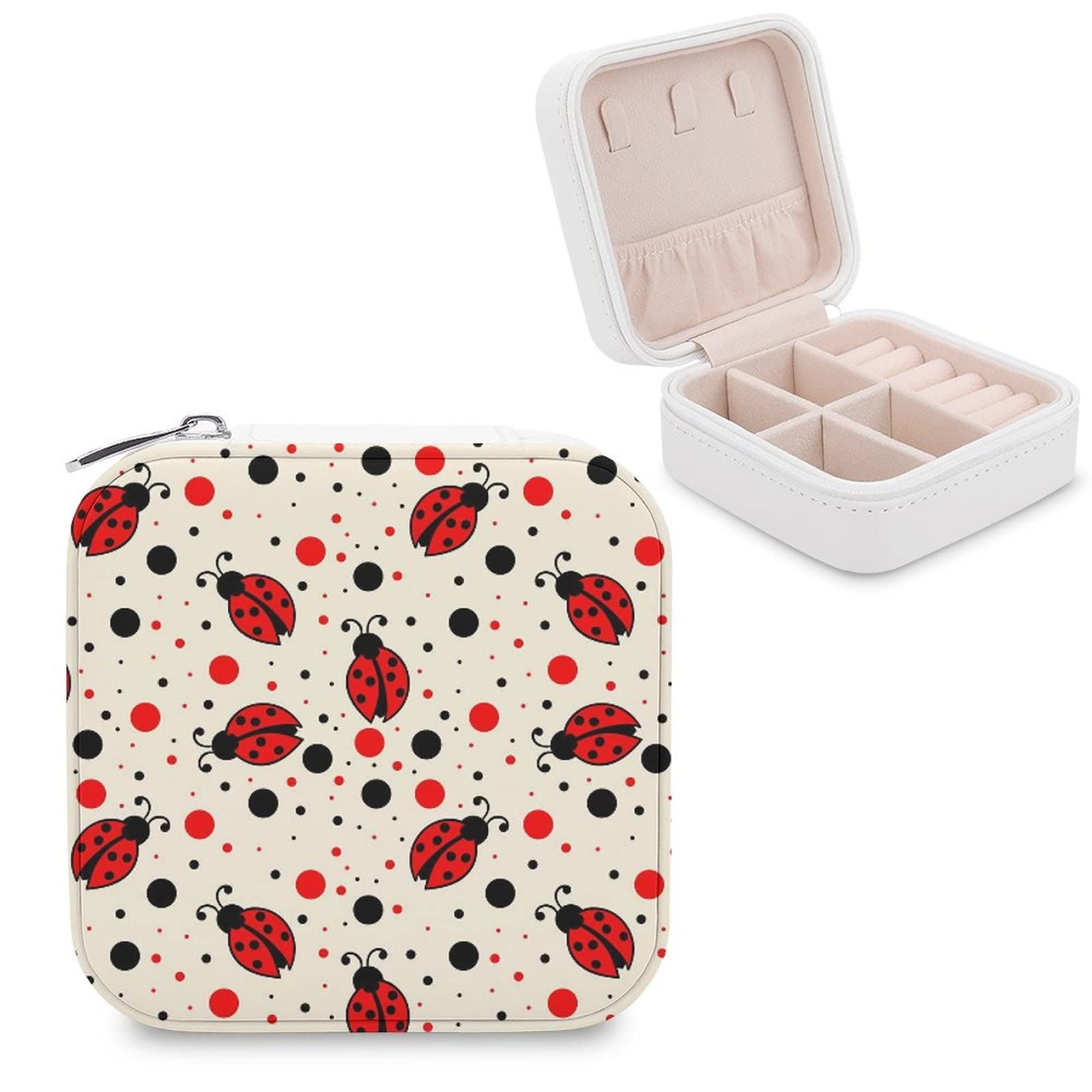 Women's Small PU Leather Jewelry Box - Travel Jewelry Organizer with Display Case for Rings, Earrings, Necklaces & Bracelets - Perfect for Home Storage, Travel & Gift Giving