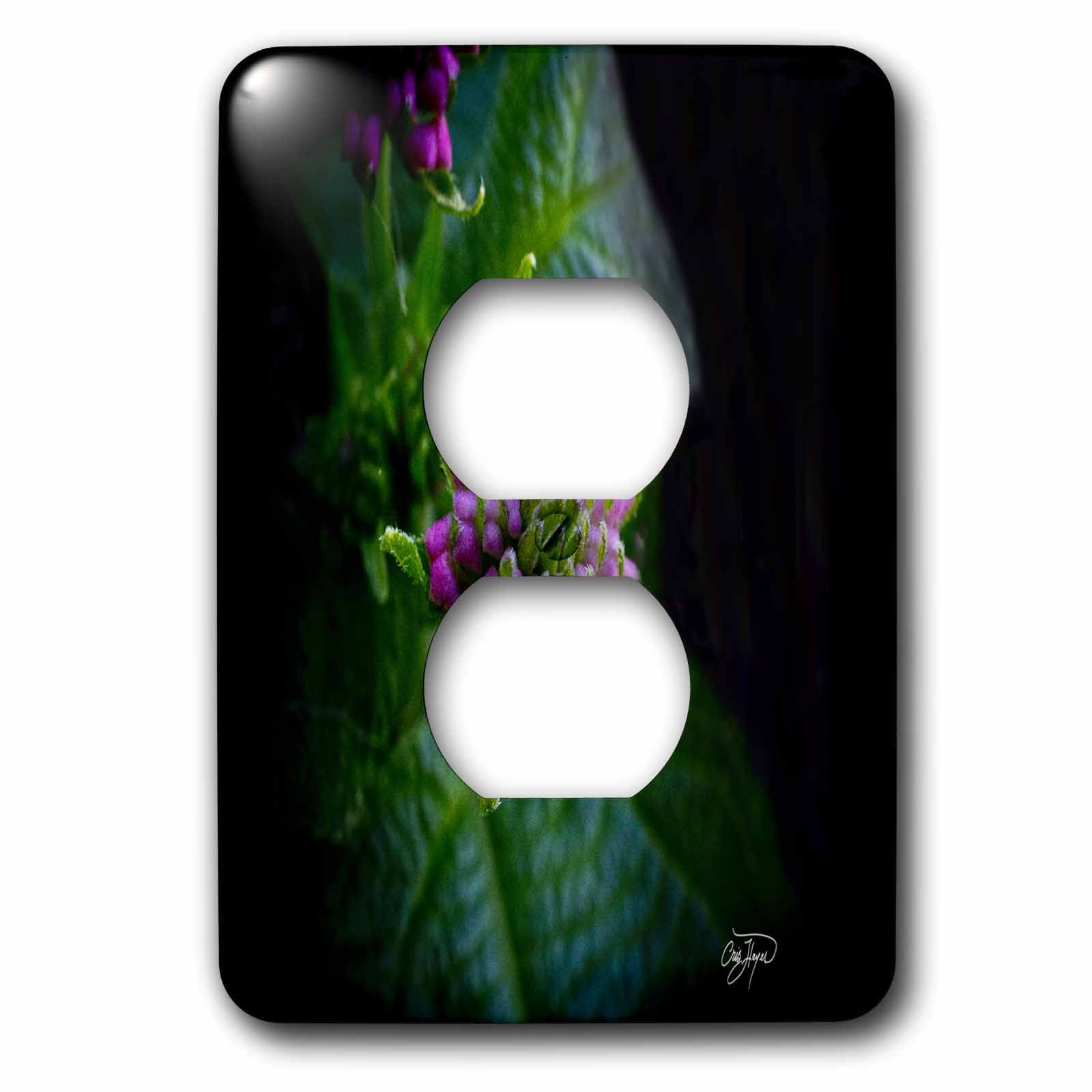 3D Rose Purple Pillows Flowers Outlet Cover - Decorative Electrical Outlet Cover Plate for Home, Bedroom, Living Room, Kitchen - Unique Floral Design Wall Plate for Safety and Style