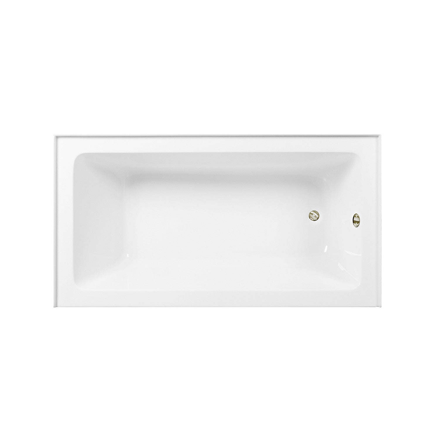 Aqua Eden 60 Inch Acrylic Rectangular 3 Wall Alcove Bathtub Combo with Waste & Overflow Drain - Glossy White/Polished Nickel (Right Hand Drain) | Freestanding Soaking Tub for Modern Bathroom Renovation & Spa Relaxation