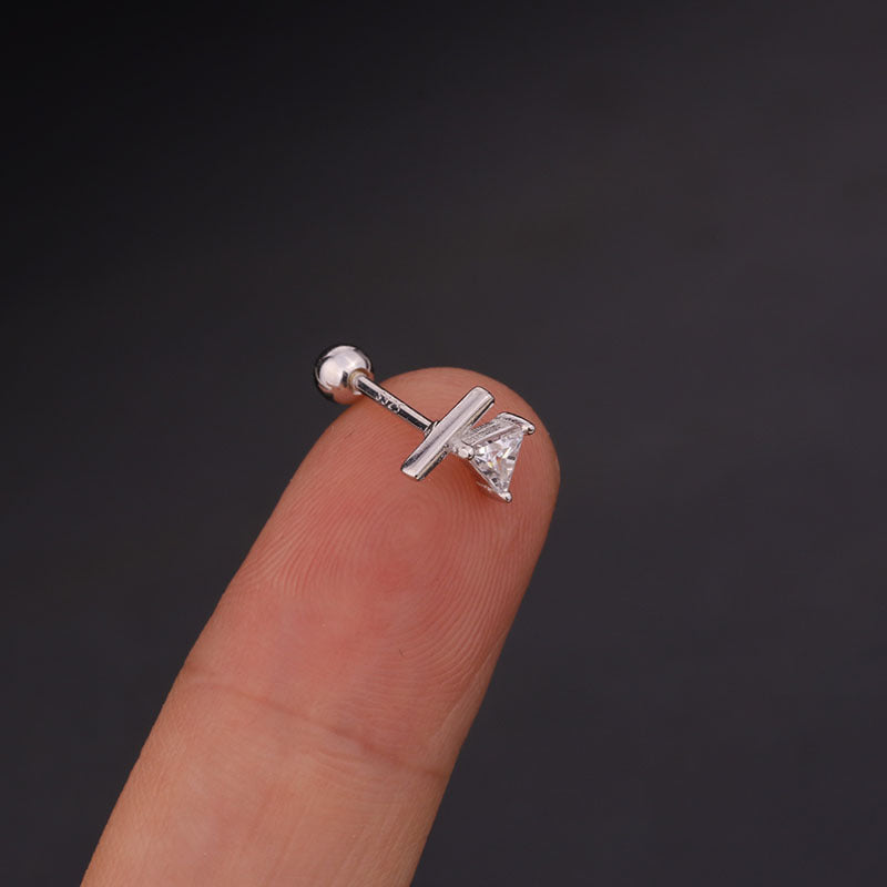 20G Sterling Silver Geometric Arrow Conch Tragus Stud Earrings for Cartilage Piercing | Hypoallergenic Body Jewelry for Women & Men | Perfect for Everyday Wear & Special Occasions