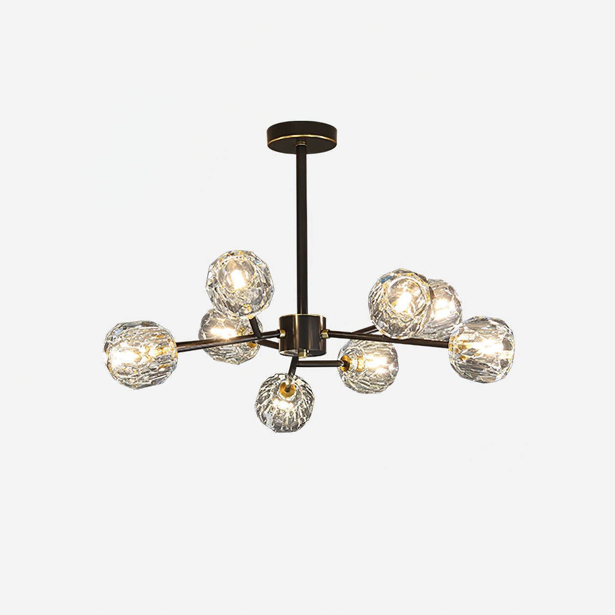 Crystal Ball Round Cluster Chandelier - Elegant Glass Sphere Ceiling Light Fixture for Dining Room, Bedroom & Living Room Decor