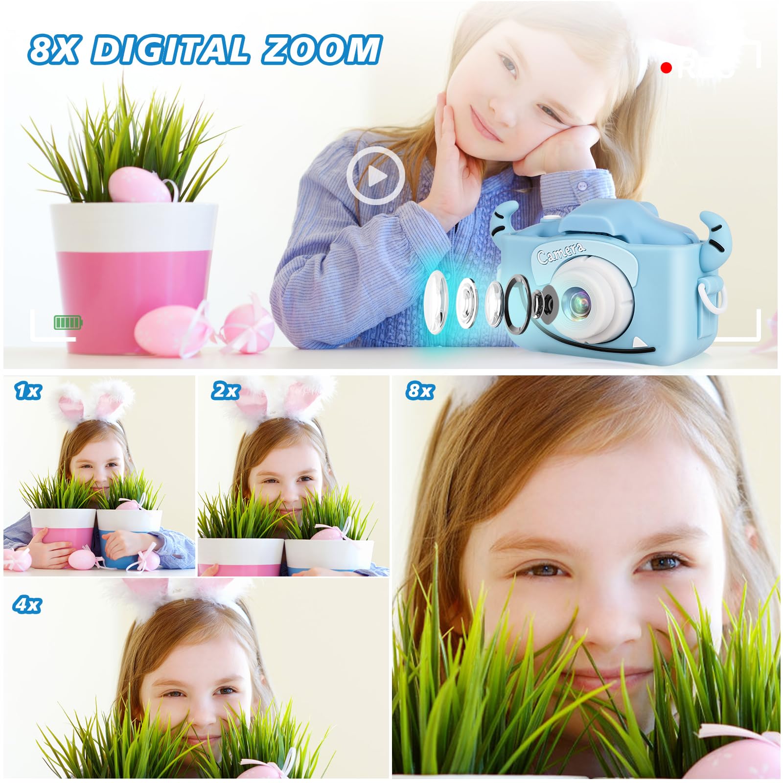 **HD Kids Digital Camera for Boys & Girls Ages 6-8 - Selfie & Video Camera with 32GB SD Card - Perfect Christmas & Birthday Gift for Toddlers - Capture Fun Moments at Parties, Travel & Family Events**