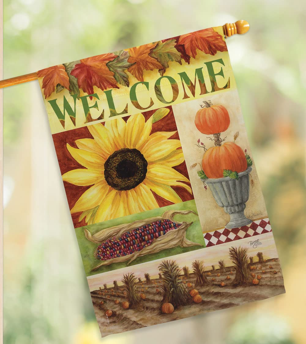 Sunflower Fall Harvest Vertical Flags Set - Home & Garden Decor for Autumn