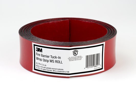 3M Fire Barrier Tuck-In Wrap Strip Roll WS | 2.5 in x 8.2 ft (6 Rolls/Case) - Fireproof Seal for Electrical Wires, Pipes & HVAC Ducts - Ideal for Commercial & Residential Fire Protection