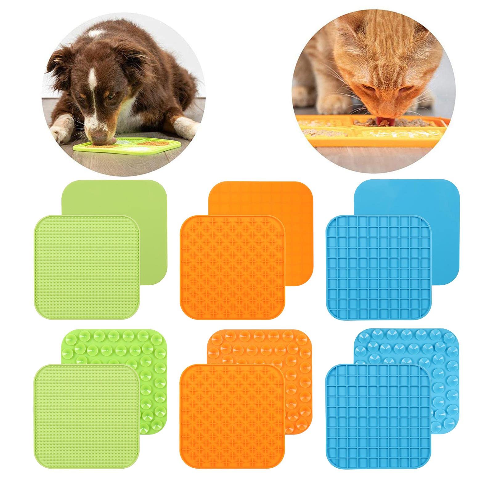UJEAVETTE® Slow Feeder Dog Lick Mat - Fun Interactive Puzzle Toy for Dogs, Alternative to Snuffle Mat & Dog Bowl - Green - Perfect for Mealtime Enrichment, Anxiety Relief & Boredom Buster for Pets