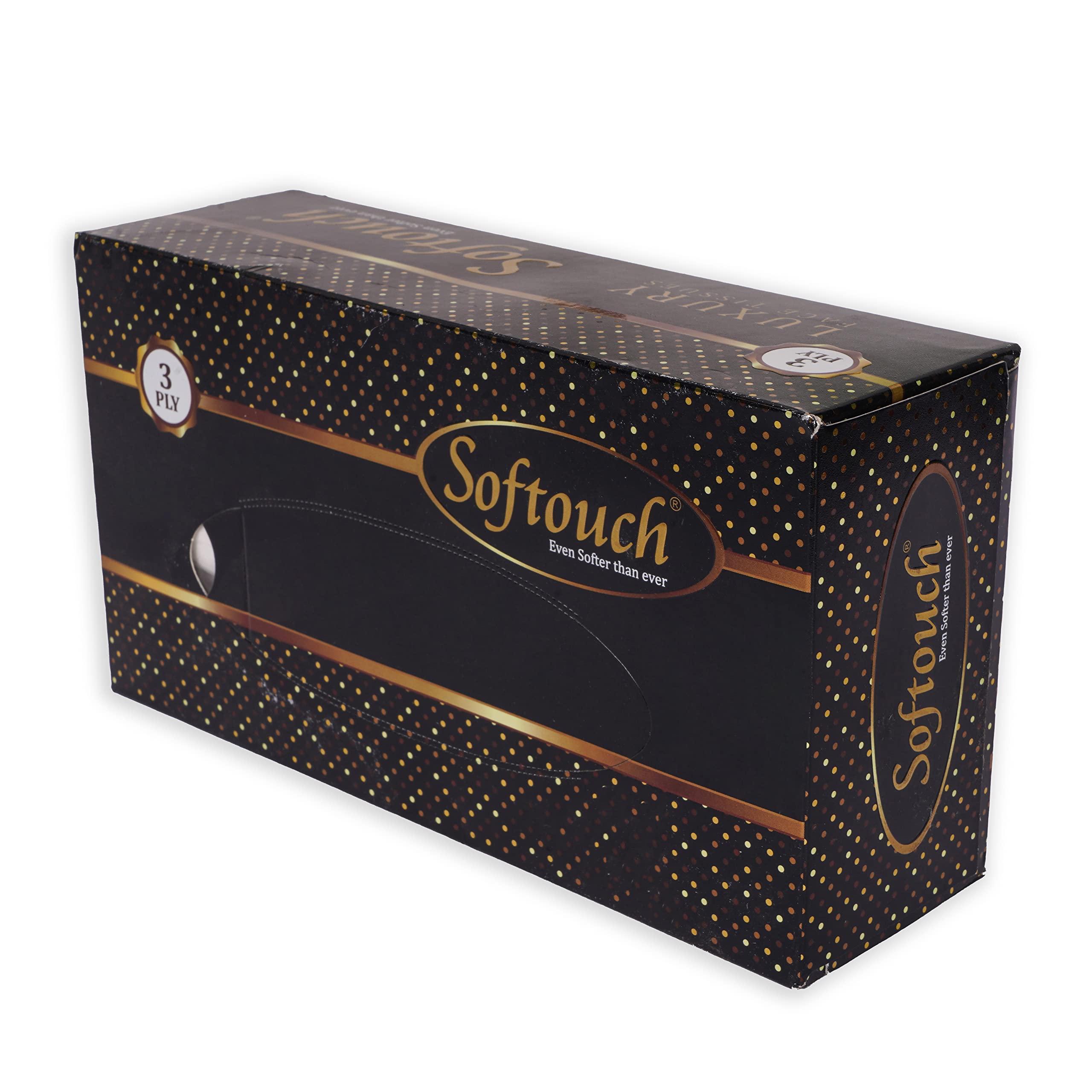 Softouch 3-Ply Facial Tissues | 80 Sheets per Box, Pack of 2 (160 Total) | Ultra Soft & Highly Absorbent | Hypoallergenic & Gentle on Skin | Perfect for Home, Office, Travel & Allergy Relief