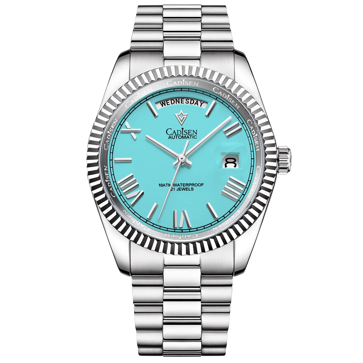 CADISEN Men's Automatic Mechanical Watch with MIYOTA 8285 Movement, Sapphire Crystal, 50M Waterproof - Perfect for Business, Casual & Outdoor Activities
