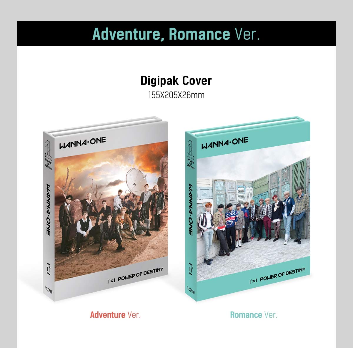Wanna ONE - 1¹¹=1 Power of Destiny [Adventure+Romance Ver.] K-Pop Album Set with 2CDs, Photobook, Stickers, Photocards & Posters | Perfect for K-Pop Collectors and Fans of Korean Music | Great Gift for Birthdays and Special Occasions