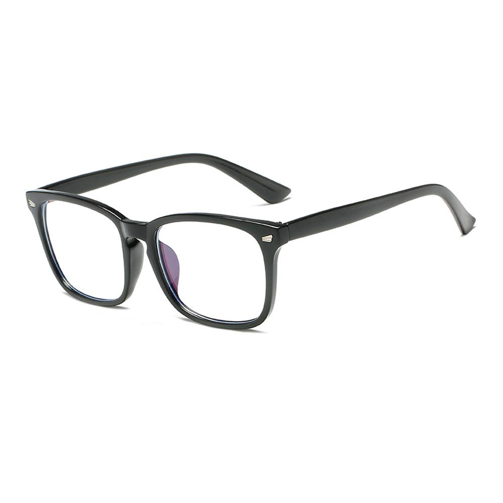 Blue Light Blocking Glasses for Computer & Gaming - MYSNKU Square Lightweight Anti Blue Ray Eyewear (Bright Black) - Reduce Eye Strain for Work, Study & Screen Time