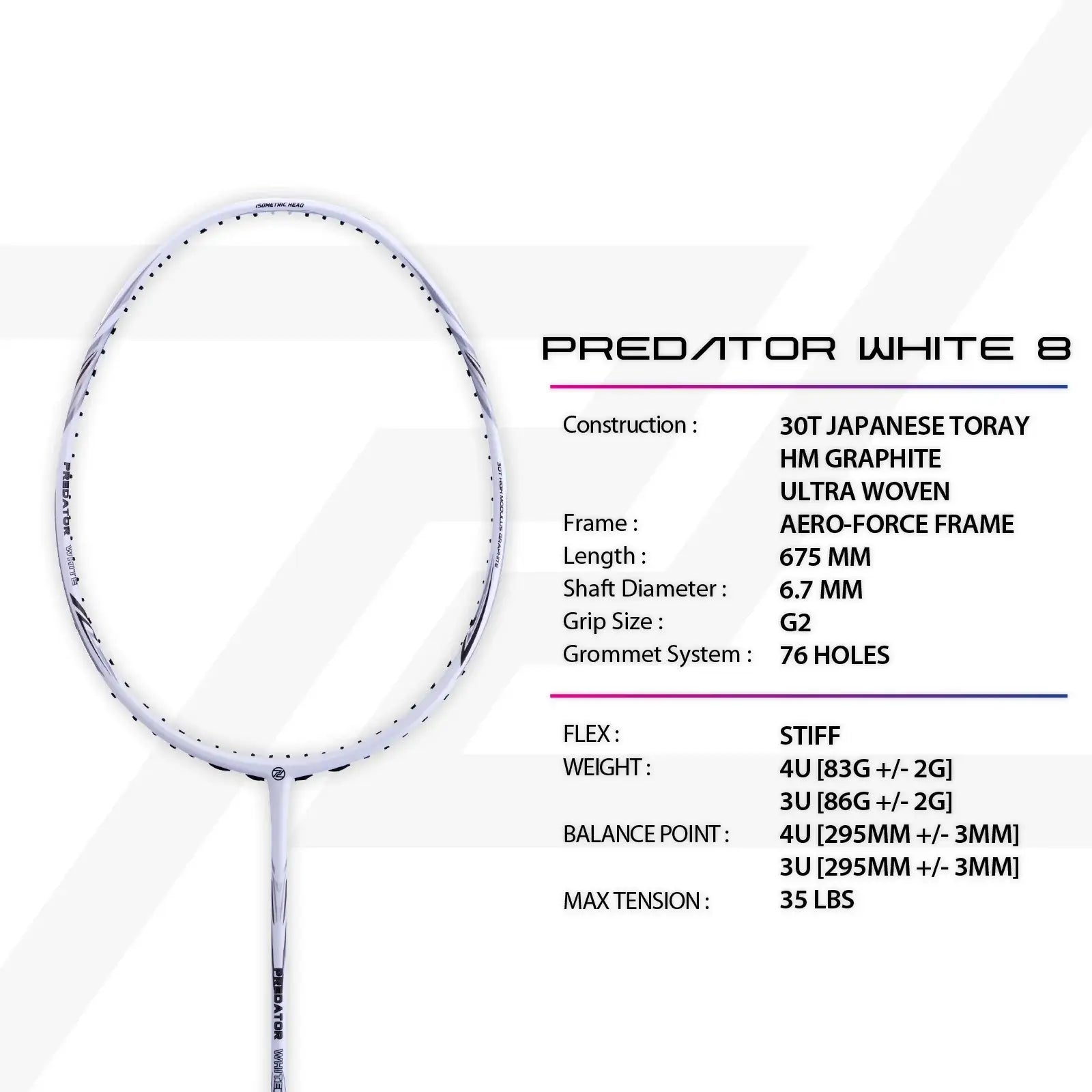 Protech Predator White 8