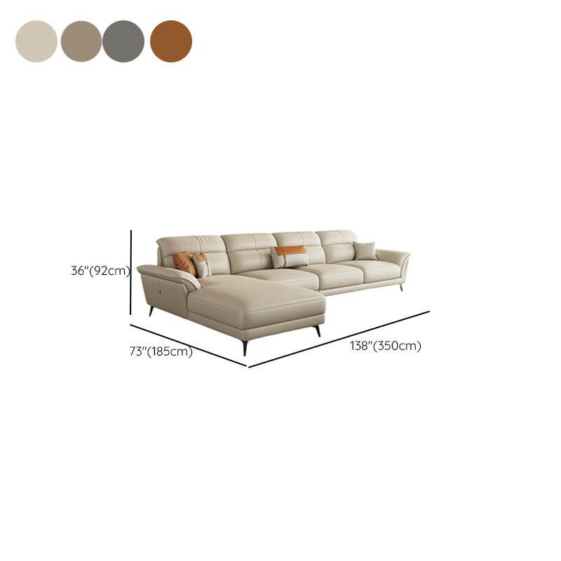 L-Shaped Sectional Sofa with Chaise Lounge - Apricot/Tan 4-Piece Set, Left-Facing - Perfect for Living Room, Family Room & Small Spaces