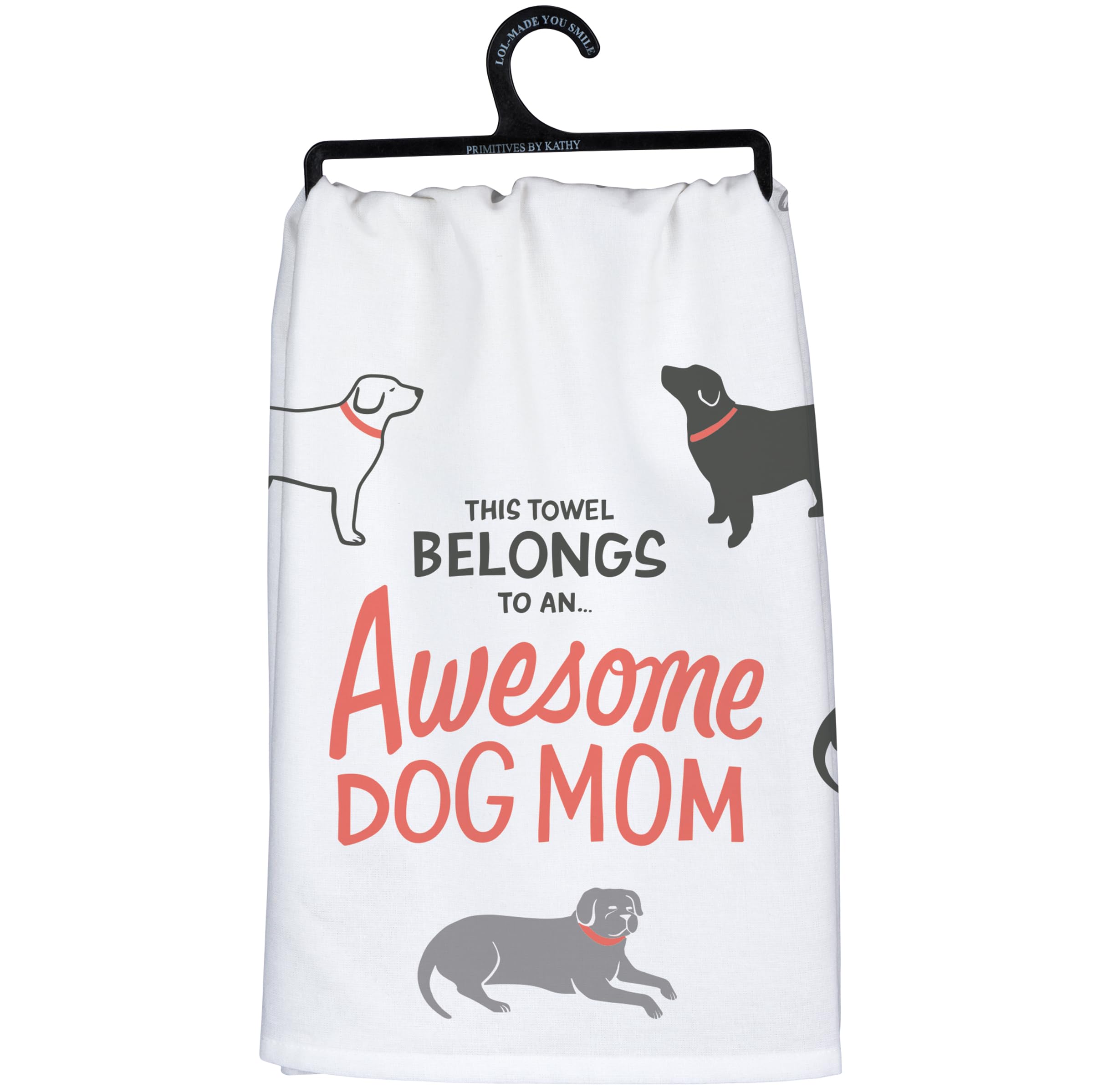 Primitives by Kathy Dog Mom Kitchen Towel - Funny Decorative Towel for Dog Lovers - Perfect for Kitchen, Gifts & Dog-Themed Home Decor