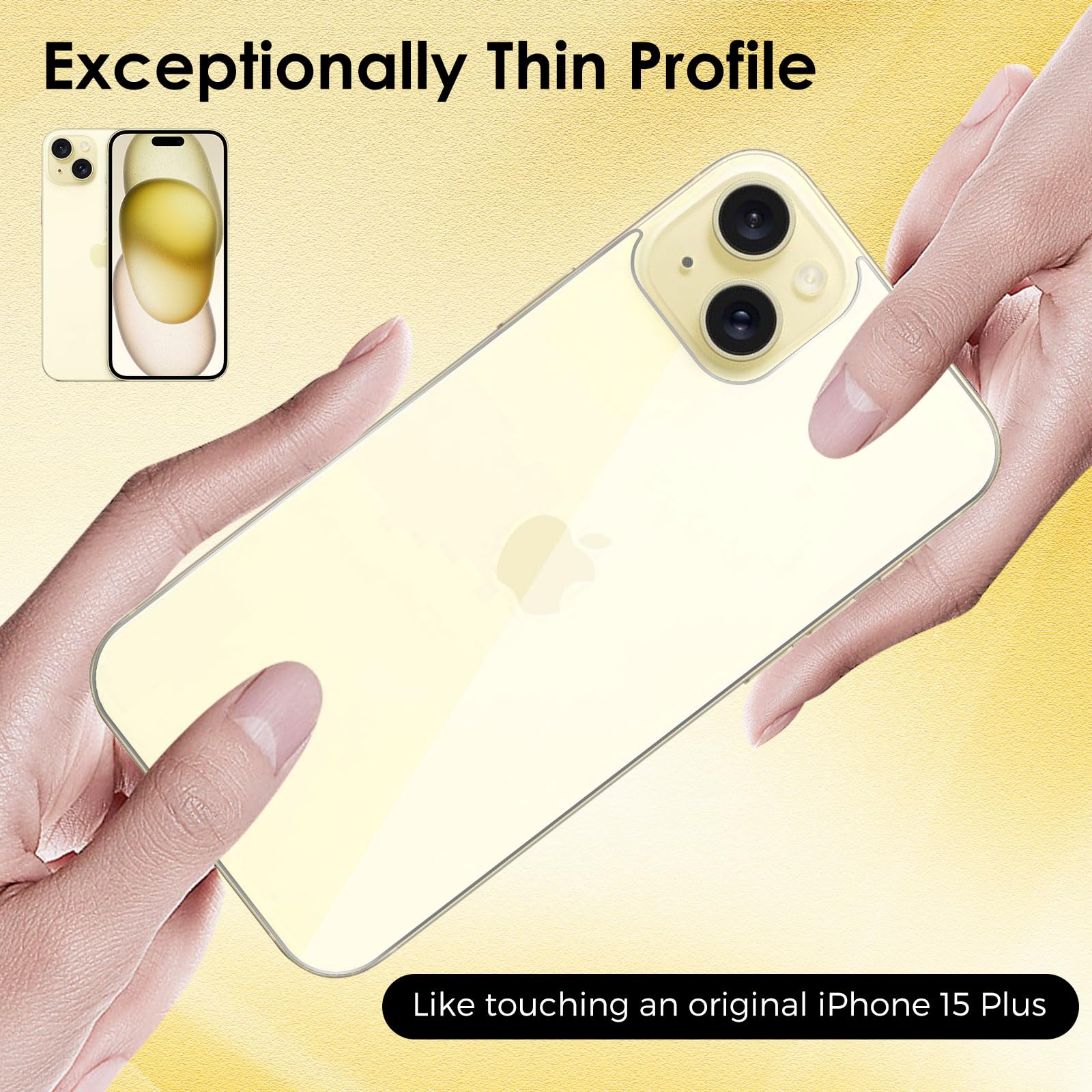 Aiyola 3-in-1 Tempered Glass Screen Protector for iPhone 15 Plus (6.7 inch) - Front & Back Screen Protector + Camera Lens Protector | Ultra Thin, Bubble-Free | Perfect for Work, Travel & Everyday Protection