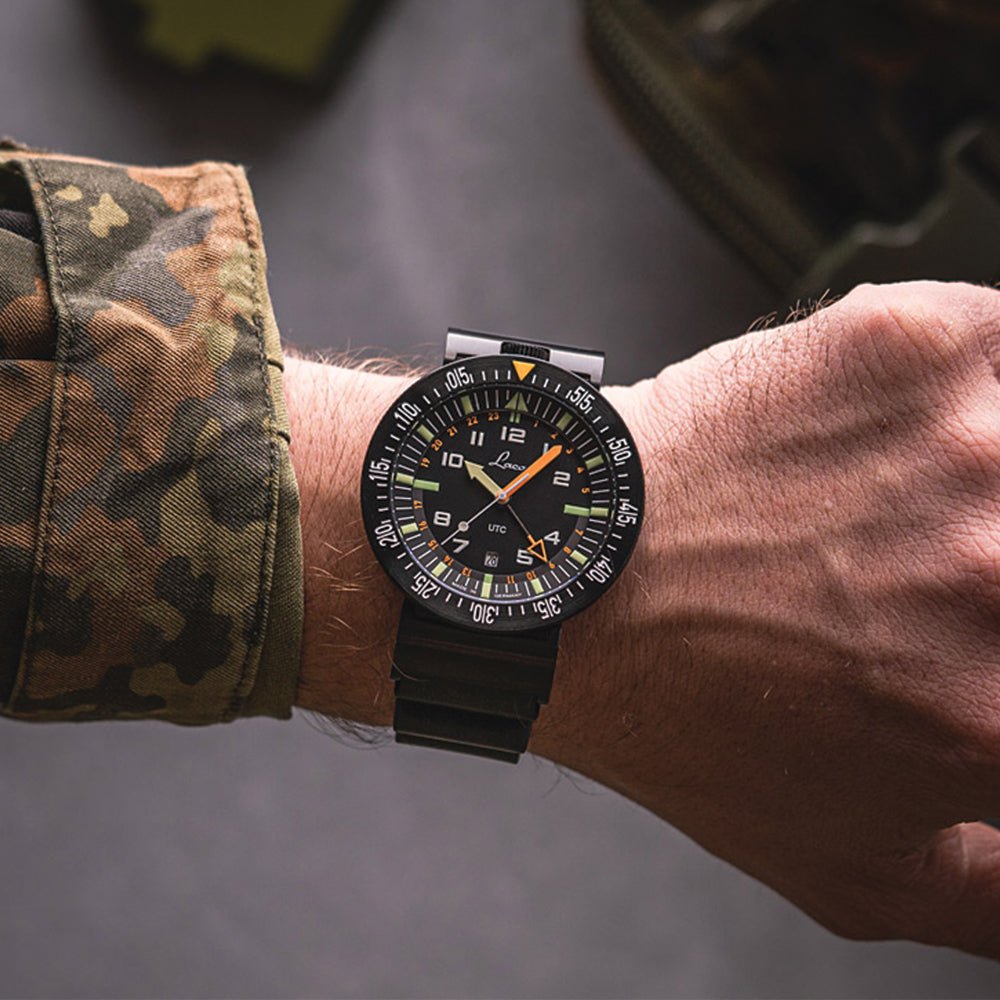 Squad Atacama UTC Quartz 46mm Black Watch with Rubber Strap - Perfect for Outdoor Adventures, Travel & Everyday Wear