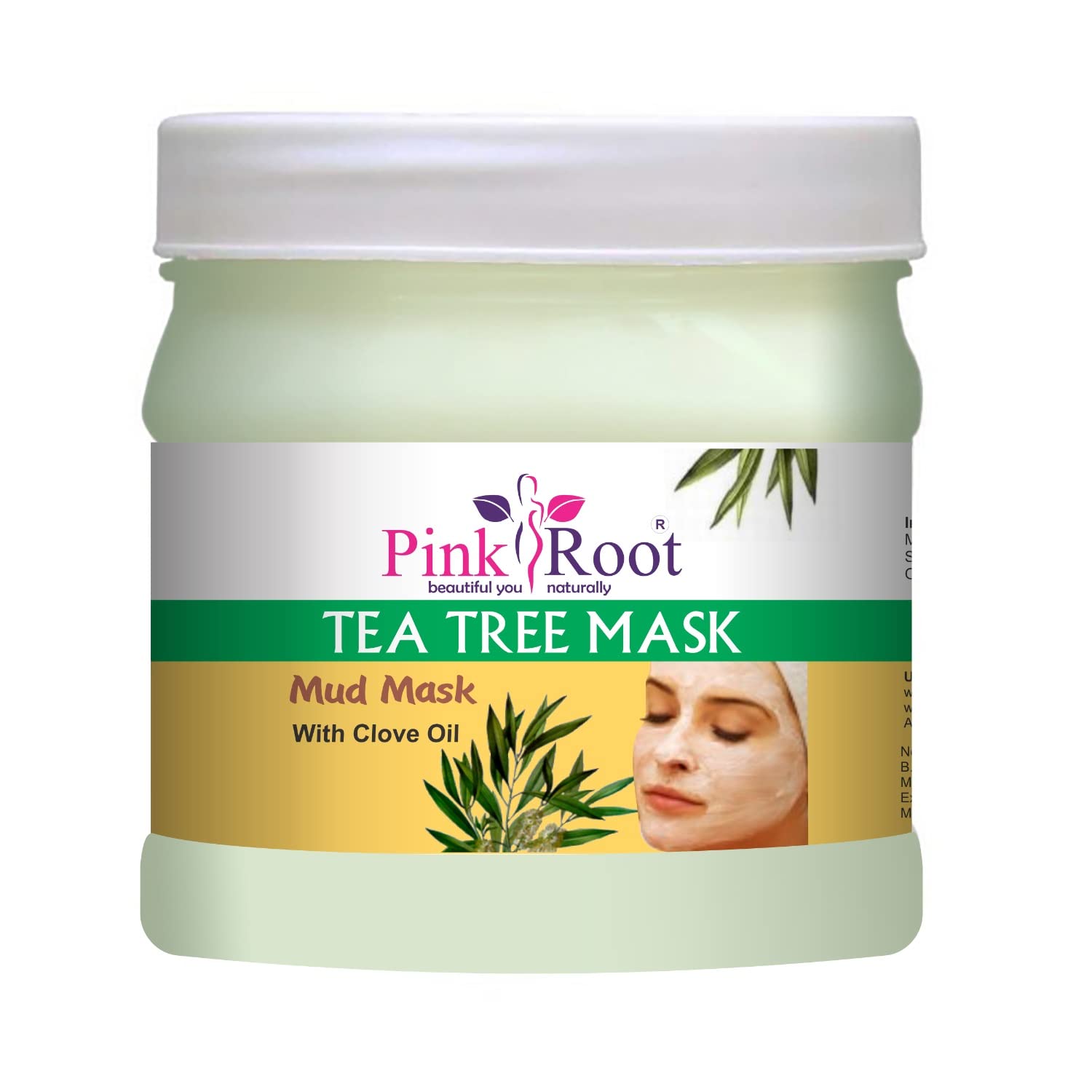 Pink Root Diamond Gel 500g with Tea Tree Mud Mask 500g - Hydrating Skincare Set for Acne Treatment & Pore Cleansing | Perfect for Spa Day & At-Home Facial Care