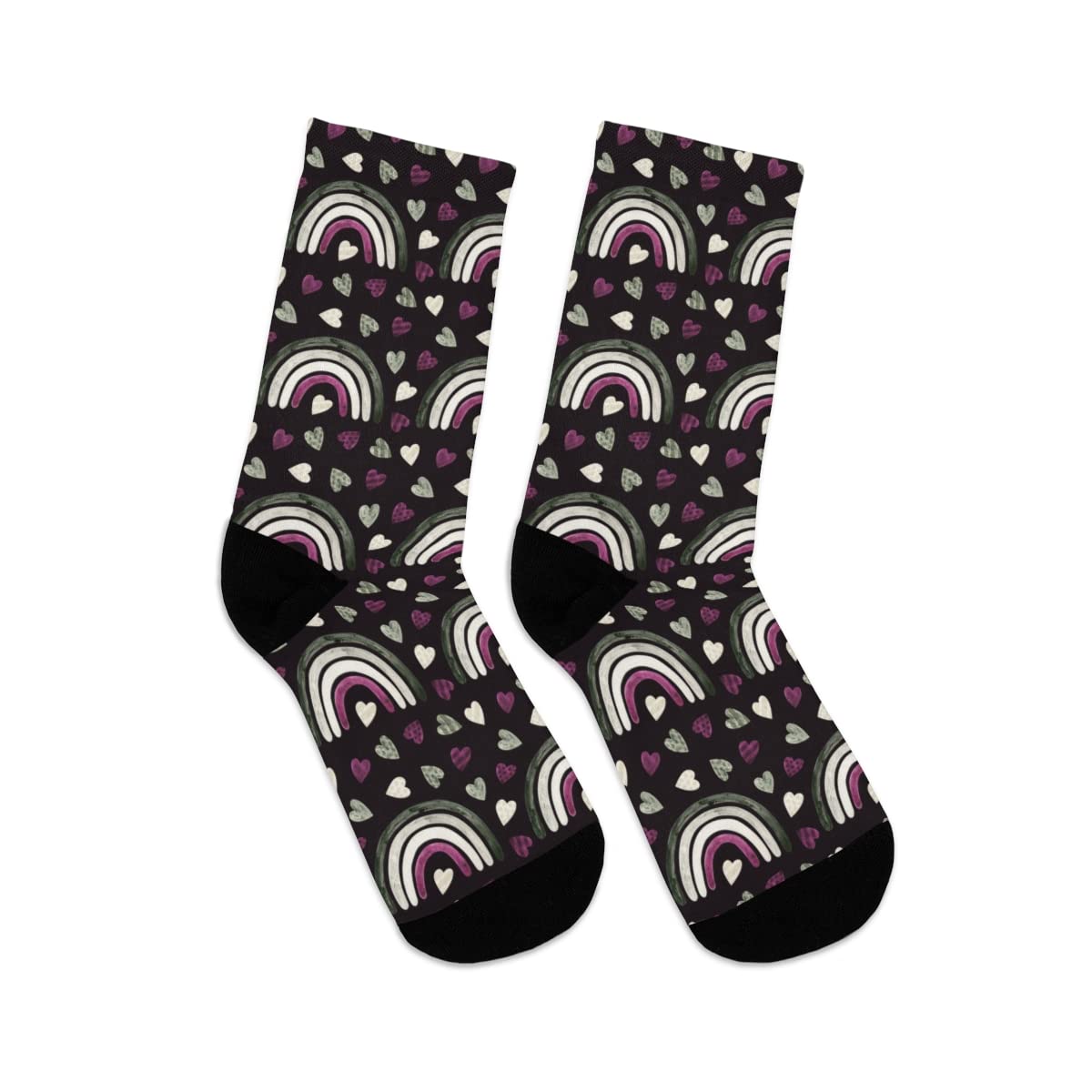 LGBTQ Pride Rainbow Pattern Socks - Unisex Gay Pride Crew Socks for Men & Women (One Size) - Perfect for Pride Parades, LGBTQ Events & Everyday Wear