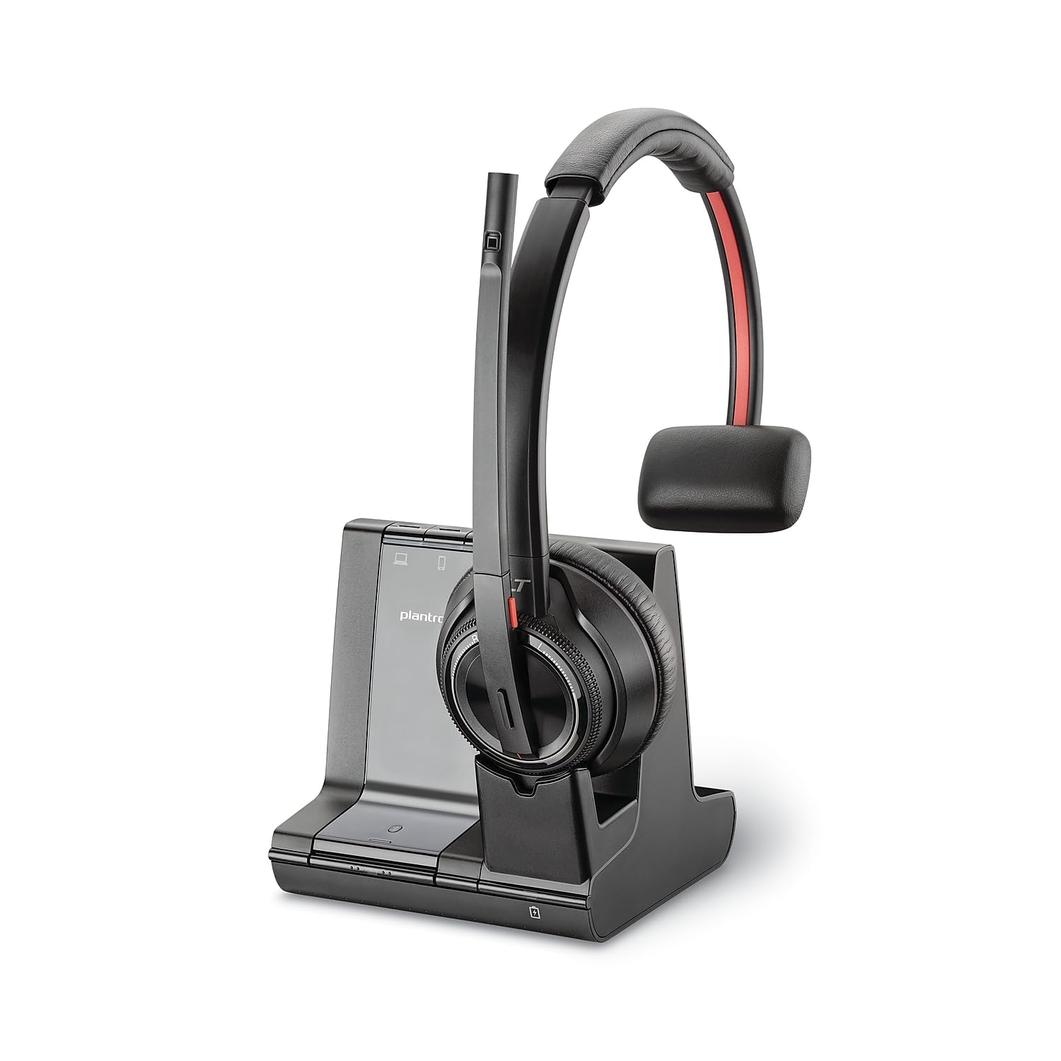 Plantronics Savi 8210 Wireless DECT Headset (Poly) - Mono Office Headset with Bluetooth for PC, Mac & Cell Phones - Teams & Zoom Certified - Ideal for Remote Work, Call Centers & Video Conferencing