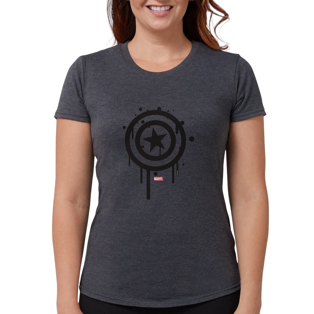 Captain America Dripping Women's Tri-Blend Tee - Soft Vintage Style Graphic T-Shirt for Superhero Fans | Perfect for Cosplay, Comic Con & Casual Wear
