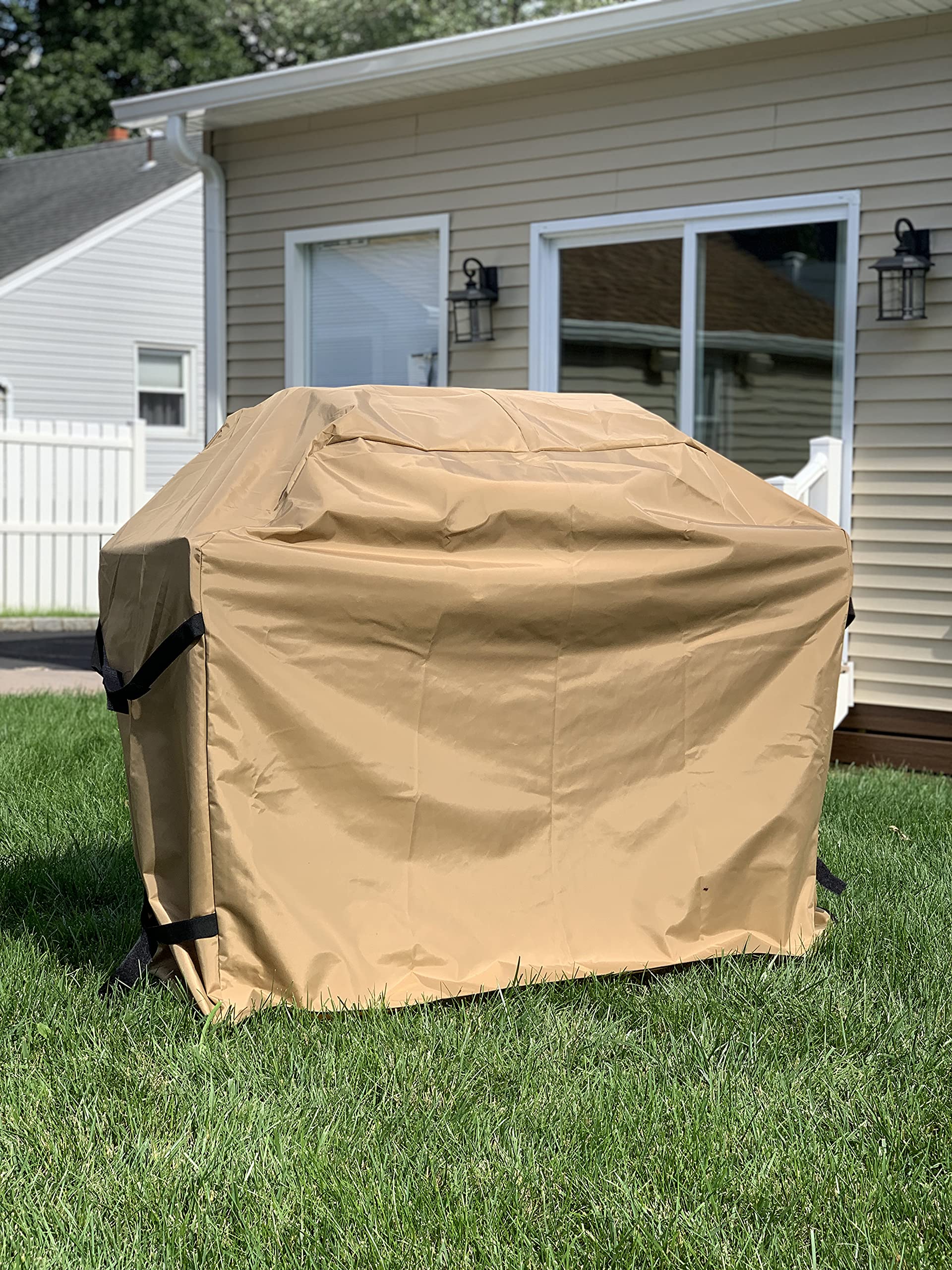 **Char-Broil Performance XL 5-Burner Grill Cover (Model 463243518) - Heavy-Duty, Waterproof, UV-Resistant, Padded Tan Outdoor Cover (56.9