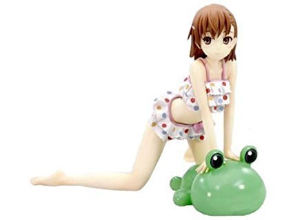 A Certain Scientific Railgun Swimsuit Misaka Mikoto Figure with Frog - Anime Collectible for Fans, Display & Decor