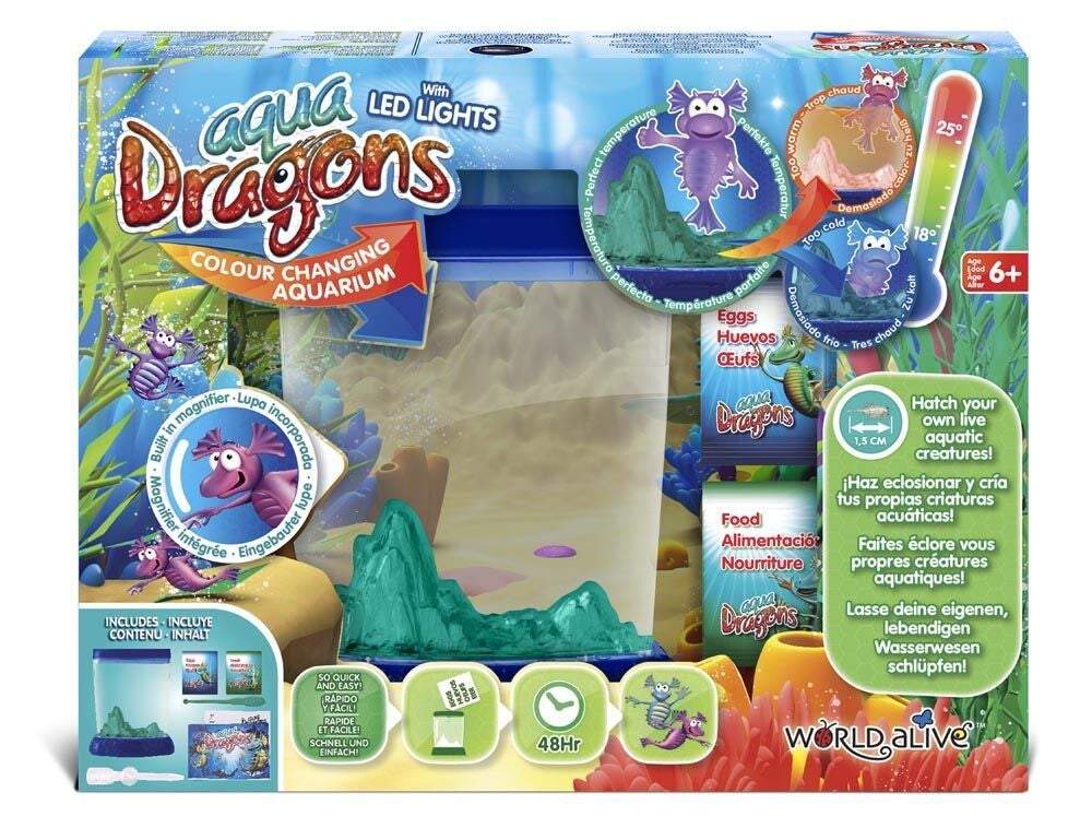 AQUA DRAGON DELUXE LED Color Changing Aquarium Kit - Self-Cleaning Tank with Glowing LED Lights for Kids & Adults - Perfect for Bedroom Decor, Science Learning & Relaxation Therapy
