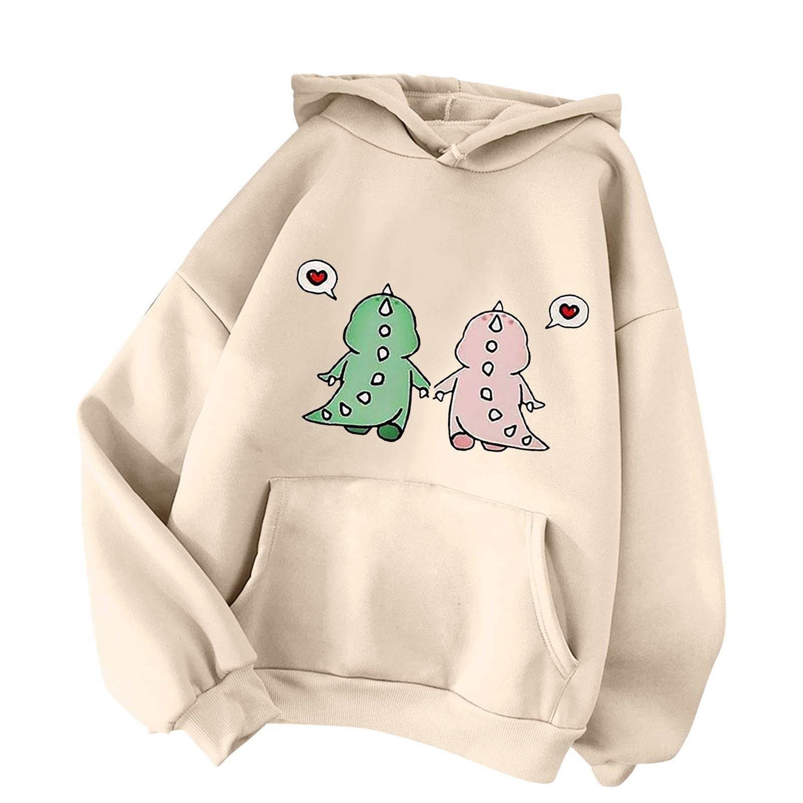 Cute Cartoon Women's Sweatshirt - Casual Pullover Hoodie with Drawstring, Long Sleeve Striped Blouse for Workout & Lounge Wear | Perfect for Gym, Running, and Everyday Comfort