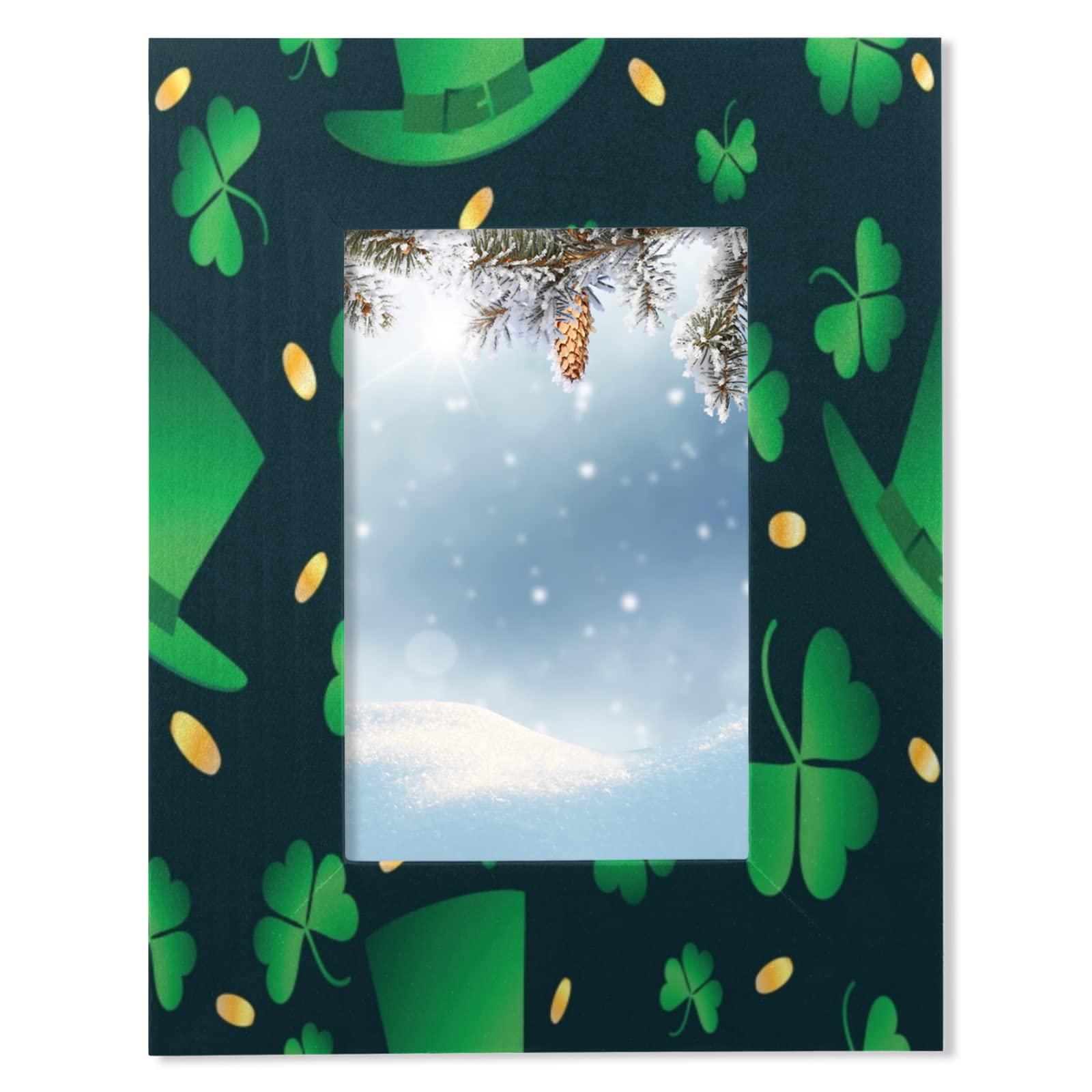 4x6 Clover Irish Wooden Picture Frame - St. Patrick's Day Decor for Family Photos, Office Desk, Baby Pictures & Wedding Memories - Perfect for Farmhouse, Modern Art & Home Decor Display