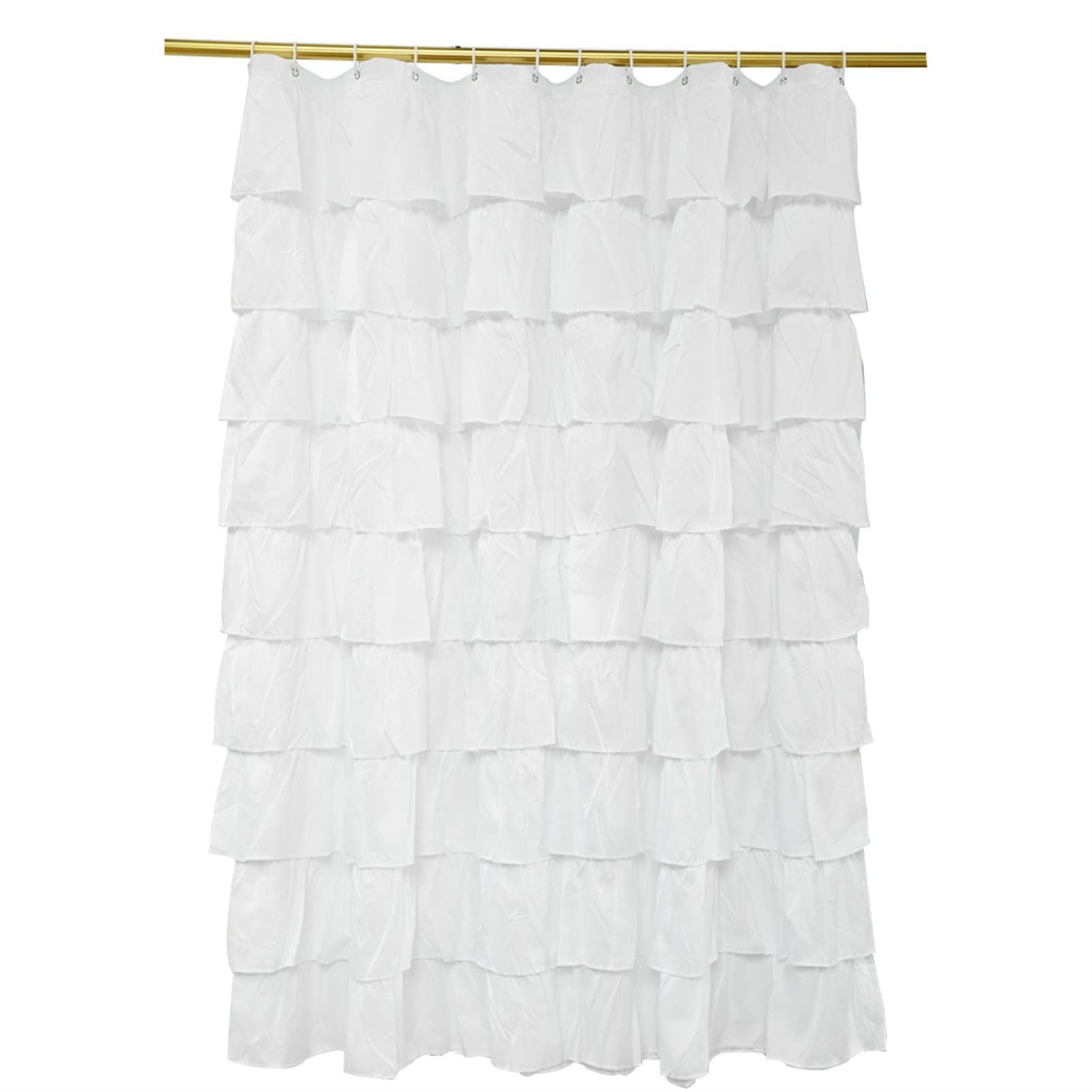 FEIFCWE Solid White Shower Curtain with Hooks - Waterproof Bathroom Decor for Home, Spa & Hotel Use