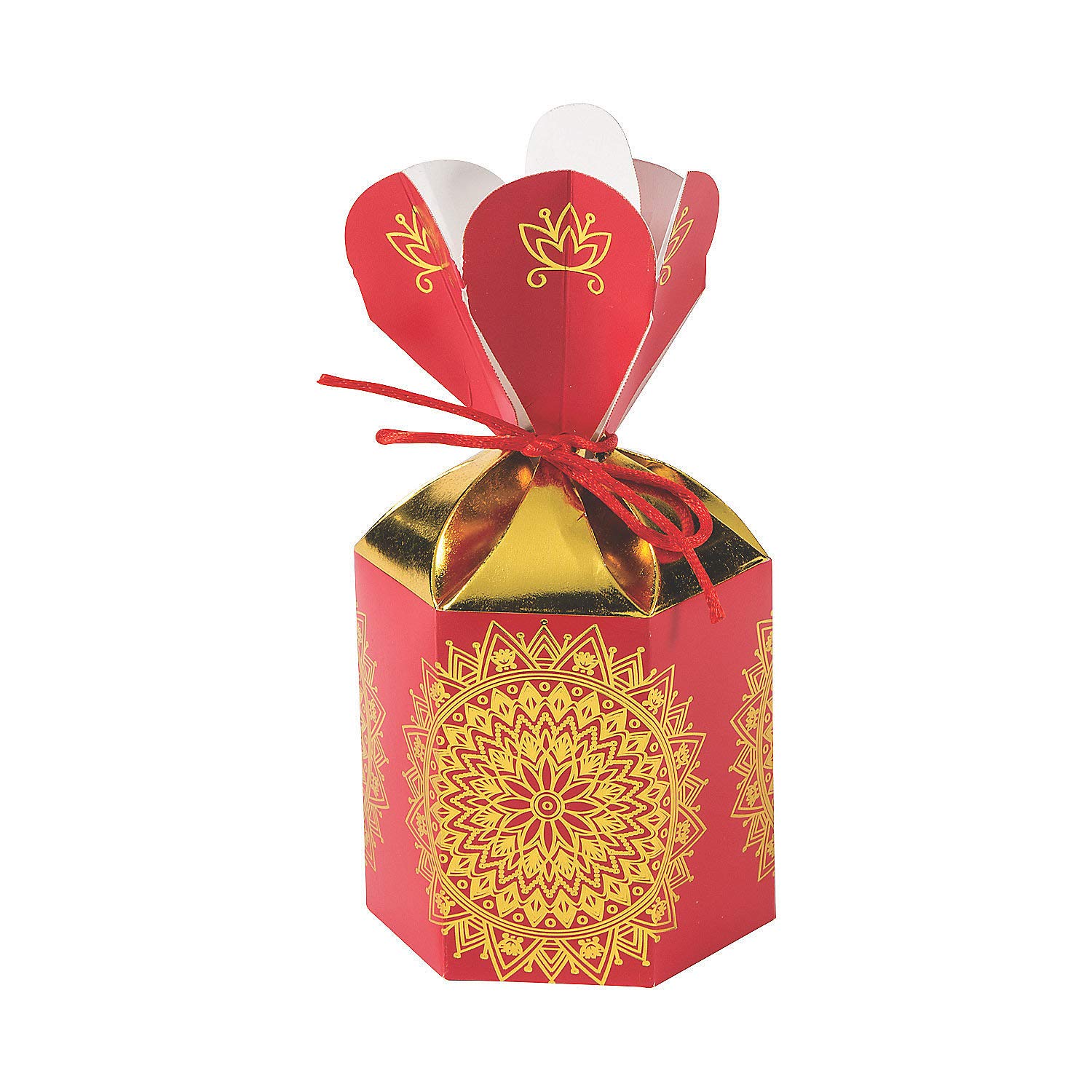 24-Piece Gold Foil Indian Wedding Favor Boxes | Elegant Party Supplies for Bridal Showers, Anniversary Celebrations & Cultural Events