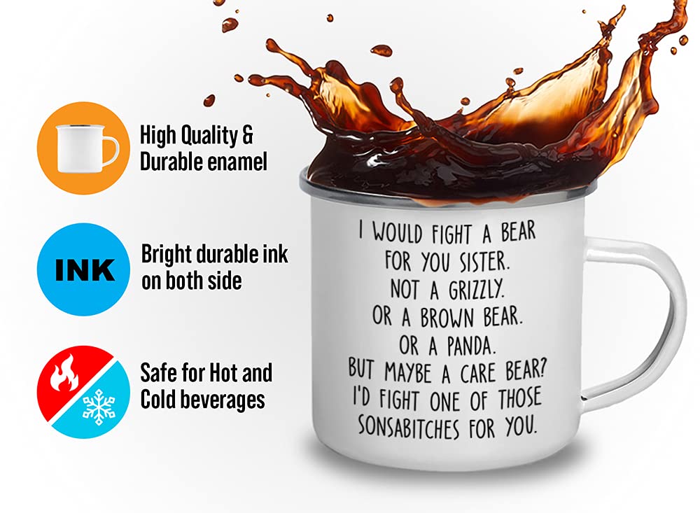 Funny Sister Coffee Mug - Best Birthday Gift for Sisters - Perfect for Camping & Family Gifts