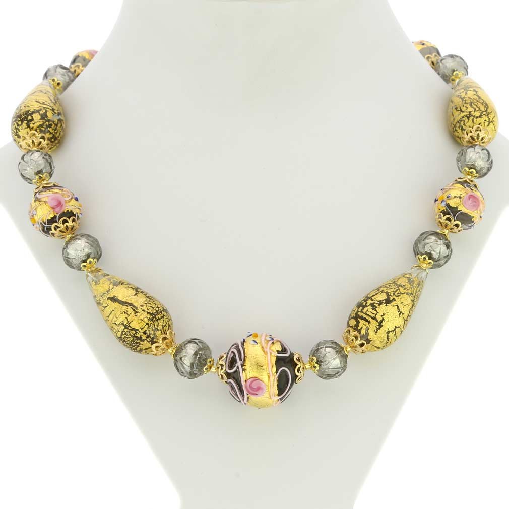 Venetian Murano Glass Necklace - Handcrafted Carnivale di Venezia Jewelry with Cloudy Sky Design | Perfect for Weddings, Parties & Gift Giving